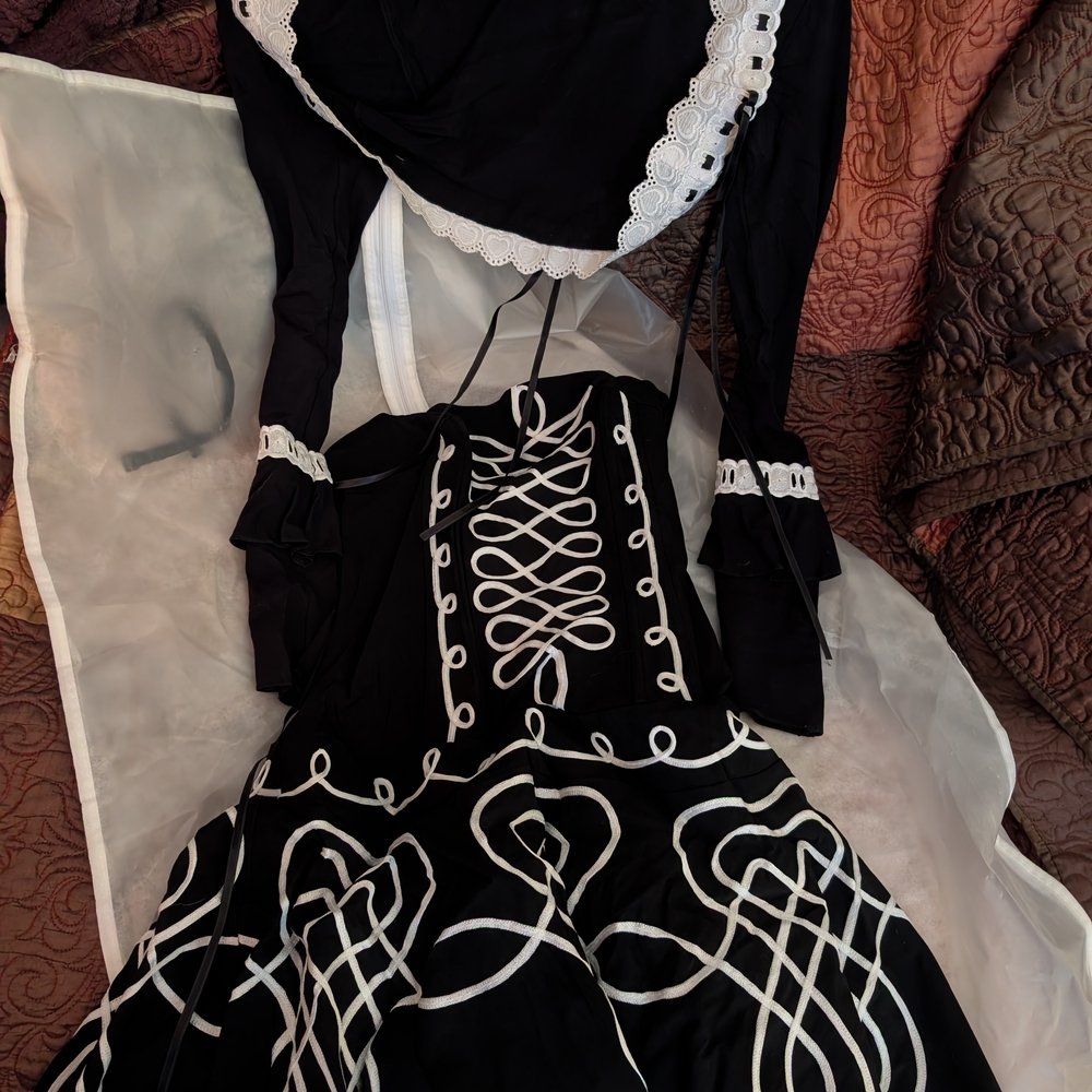 Mara Margo Black Dress with White Stitching